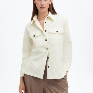 Madewell Corduroy Relaxed Shirt Jacket | WHITE | XXS